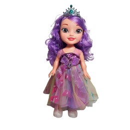 Muñeca Reina Con Corona Y Vestido + Bolso Juguete Niñas