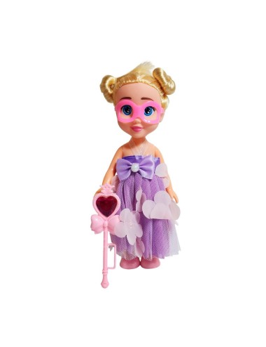 Muñeca Princesa Vestido Con Antifaz + Cetro Mágico Rosa