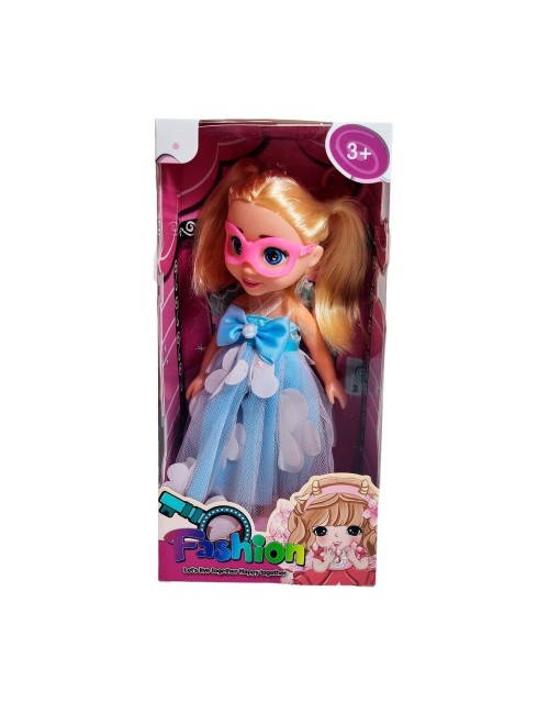 Muñeca Princesa Vestido Con Antifaz + Cetro Mágico Rosa