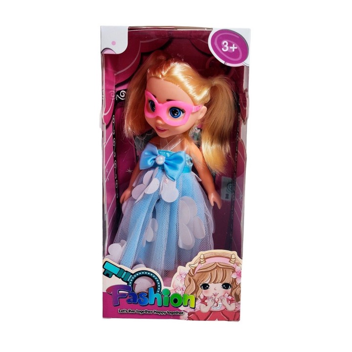 Muñeca Princesa Vestido Con Antifaz + Cetro Mágico Rosa