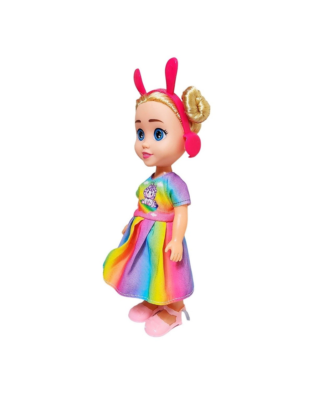 Muñeca Con Vestido Diadema + Mascota Juguete Niñas