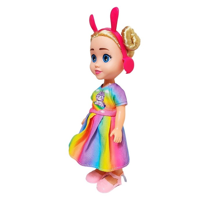 Muñeca Con Vestido Diadema + Mascota Juguete Niñas
