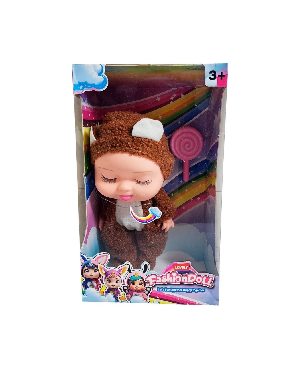 Muñeco Bebe Bebote Dormilon Tierno + Paleta Juguete Niñas