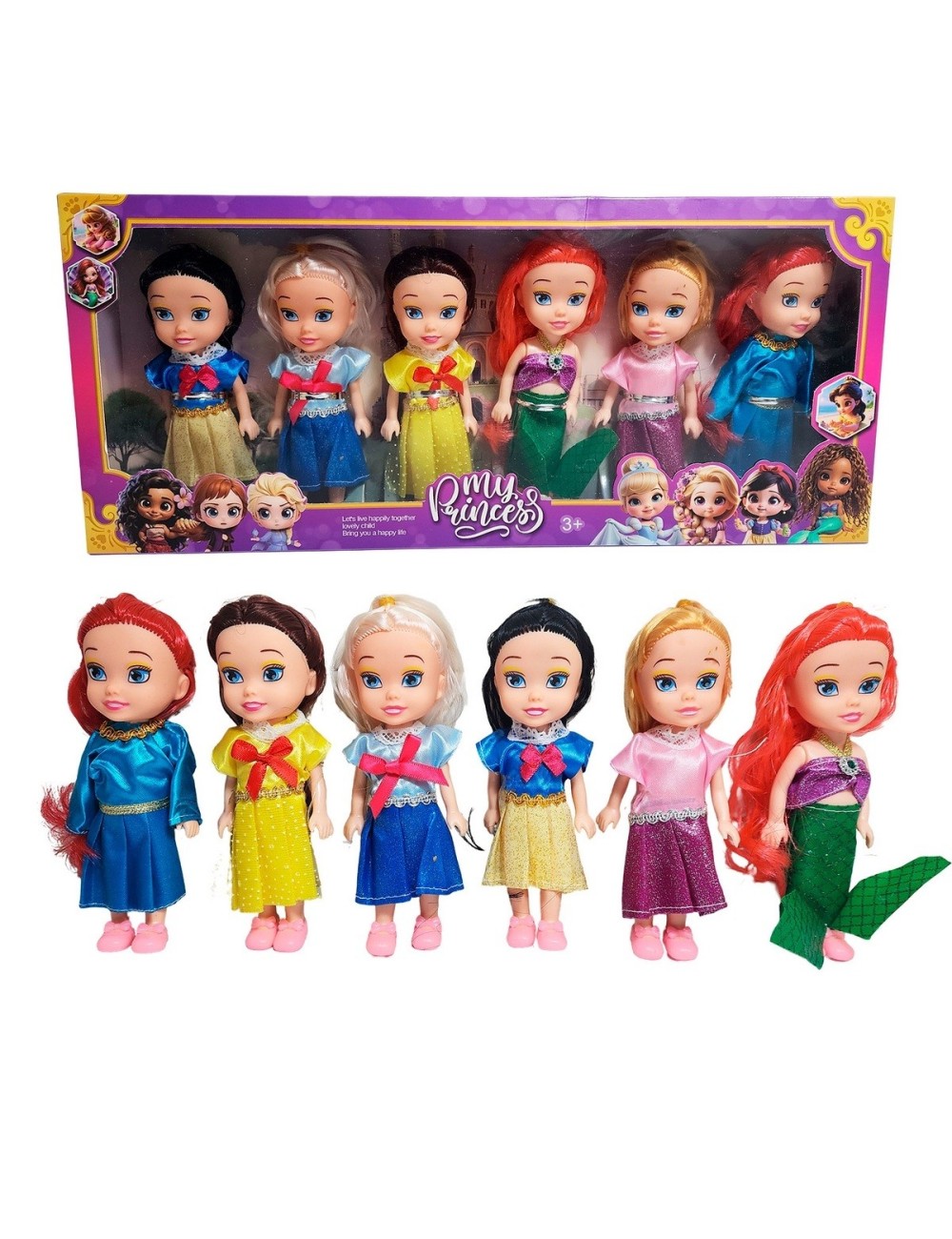 Muñeca Princesas Cuento De Hadas Set Coleccion X 6 Unidades