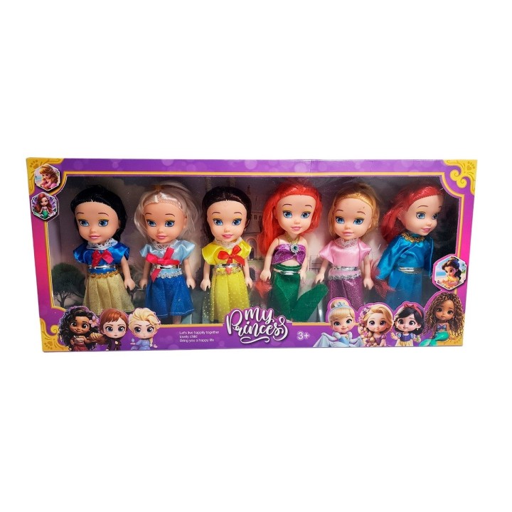 Muñeca Princesas Cuento De Hadas Set Coleccion X 6 Unidades