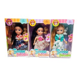 Muñeca Con Vestido Y Mascota Coleccion X 6 Unidades Juguete
