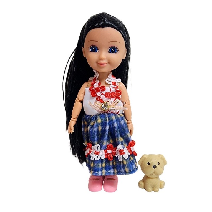 Muñeca Con Vestido Y Mascota Coleccion X 6 Unidades Juguete