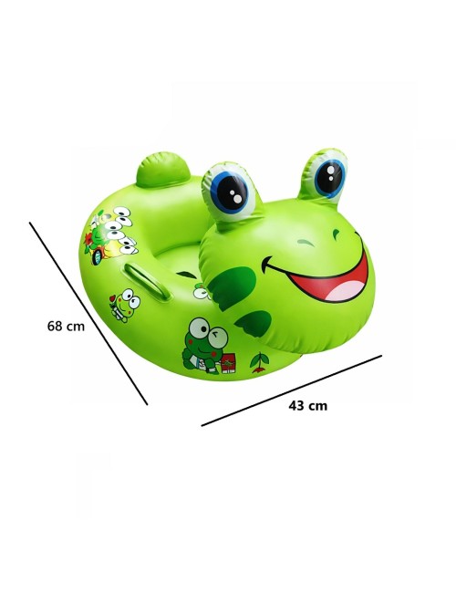 Flotador Inflable Bote Lancha Figura Rana Unisex Verde