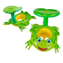Flotador Inflable Bote Lancha Con Techo, Figura Rana Unisex Verde