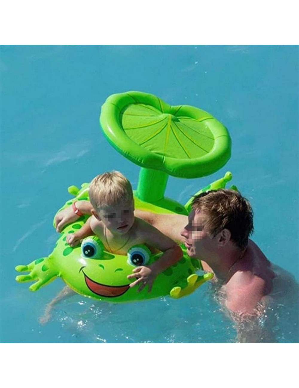 Flotador Inflable Bote Lancha Con Techo, Figura Rana Unisex Verde