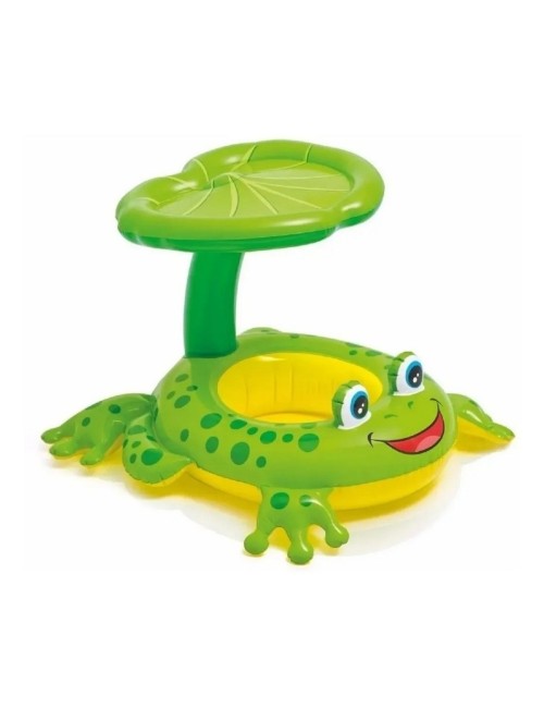Flotador Inflable Bote Lancha Con Techo, Figura Rana Unisex Verde
