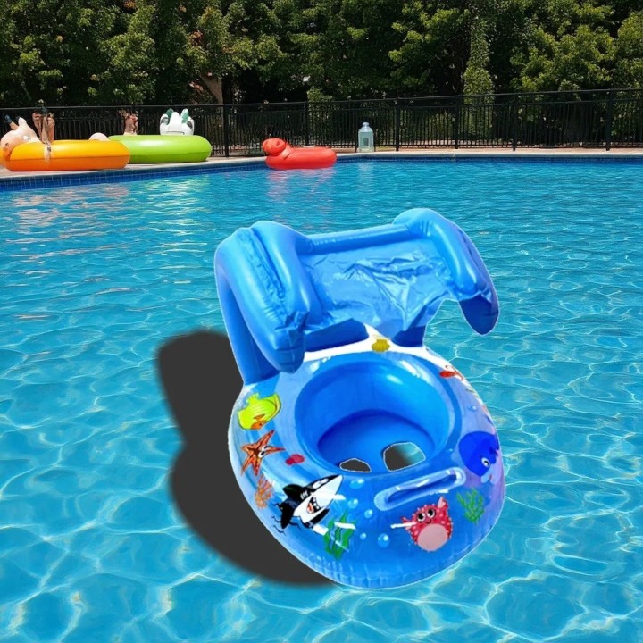 Flotador Para Bebé Con Techo Protector Solar Piscina