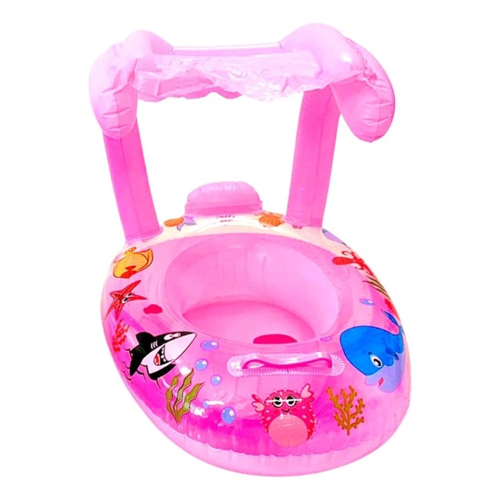 Flotador Para Bebé Con Techo Protector Solar Piscina