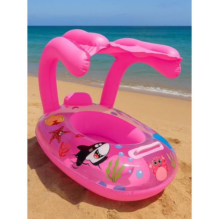 Flotador Para Bebé Con Techo Protector Solar Piscina