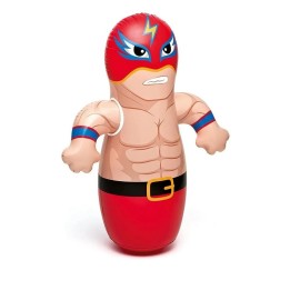 Puching Ball Inflable Infantil Porfiado Boxeador Lucha Libre Rojo