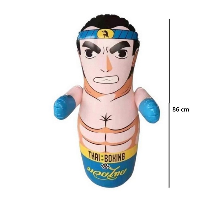 Puching Ball Inflable Infantil Porfiado Boxeador Lucha Thai Azul