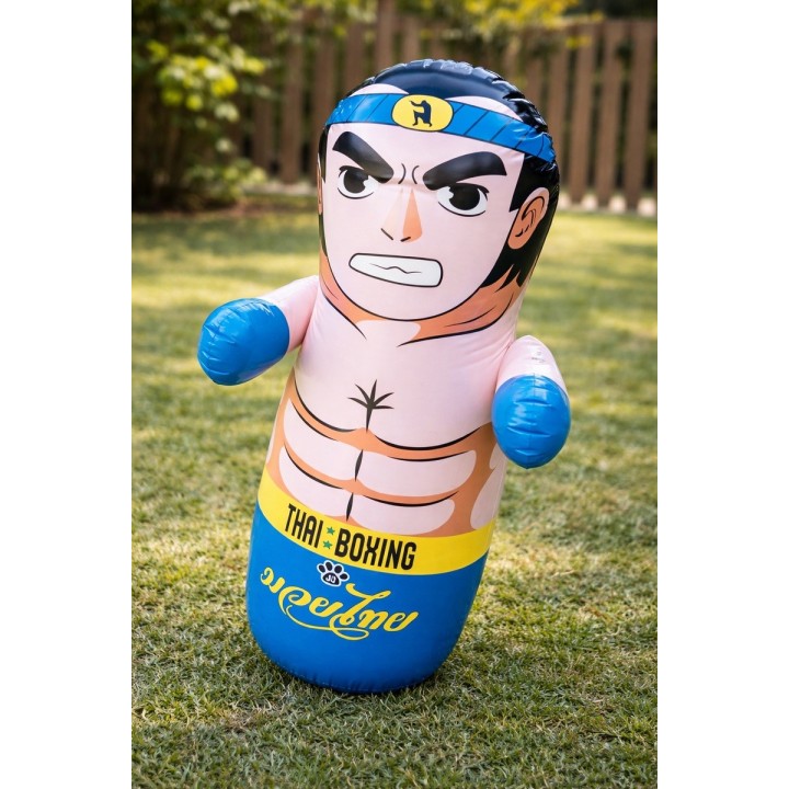 Puching Ball Inflable Infantil Porfiado Boxeador Lucha Thai Azul