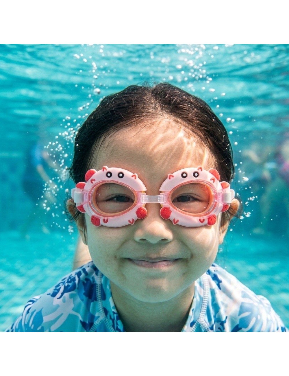 Gafas De Natacion Infantil Niña Figura Pez Globo Rosa
