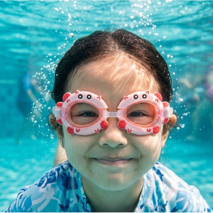 Gafas De Natacion Infantil Niña Figura Pez Globo Rosa