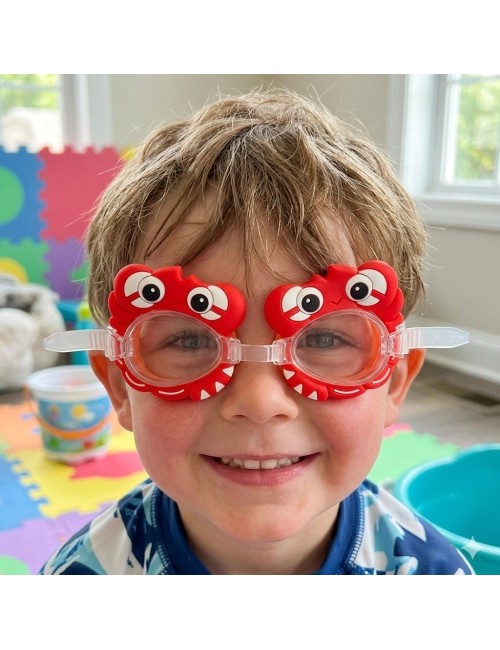 Gafas De Natacion Infantil Niños Unisex Figura Cangrejo Rojo Rojo