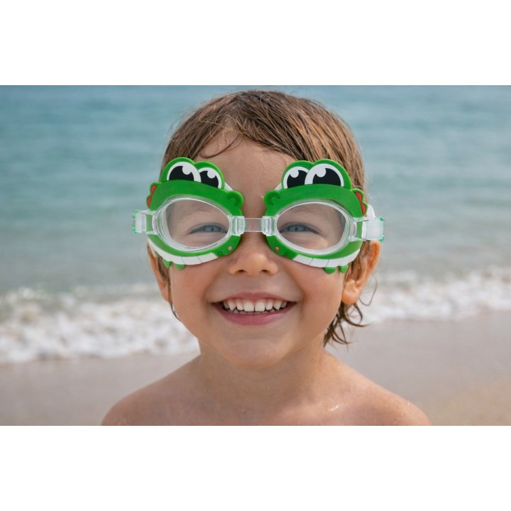 Gafas De Natacion Infantil Niños Unisex Figura Cocodrilo Verde