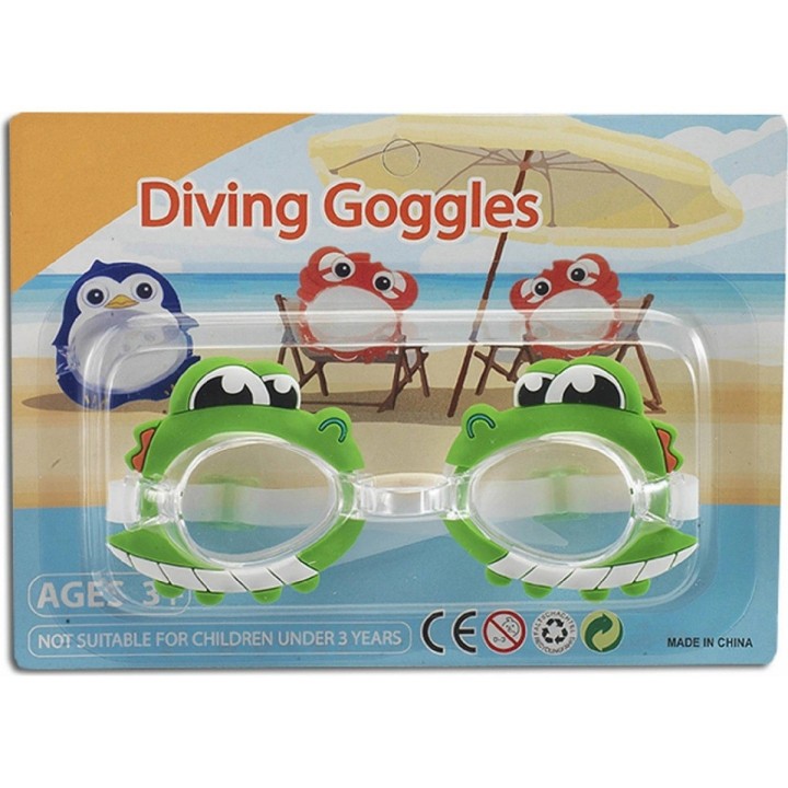 Gafas De Natacion Infantil Niños Unisex Figura Cocodrilo Verde
