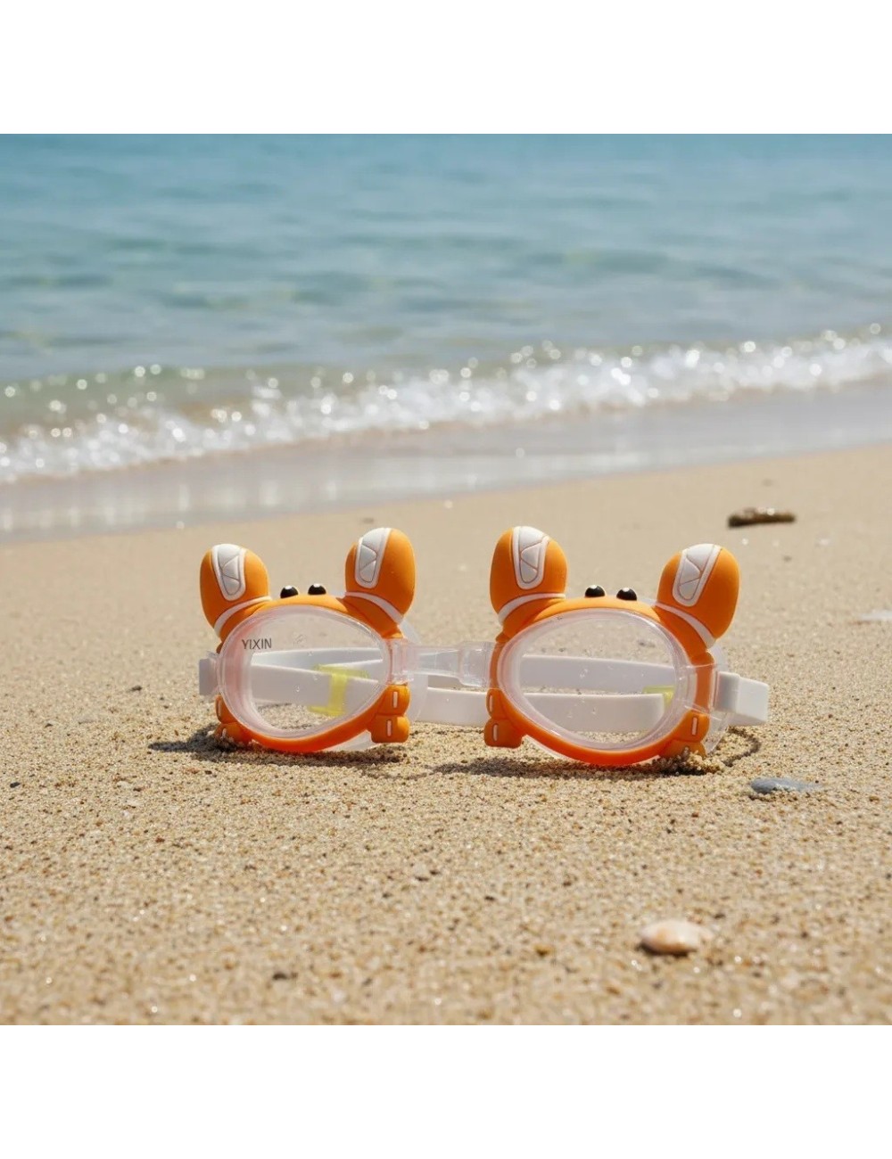 Gafas De Natacion Infantil Para Niños Unisex Figura Cangrejo Naranja