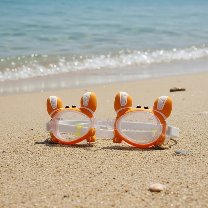 Gafas De Natacion Infantil Para Niños Unisex Figura Cangrejo Naranja