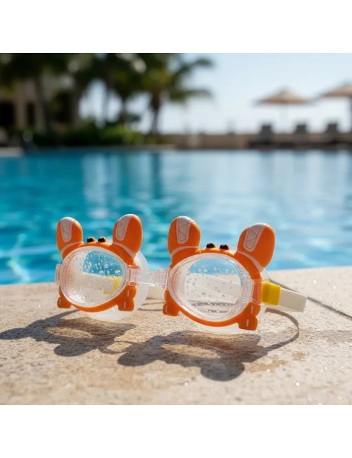 Gafas De Natacion Infantil Para Niños Unisex Figura Cangrejo Naranja