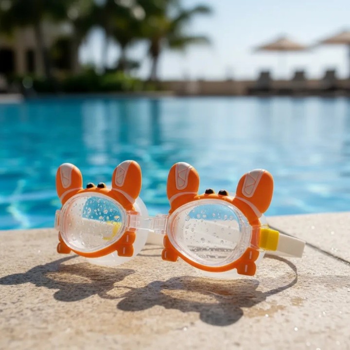Gafas De Natacion Infantil Para Niños Unisex Figura Cangrejo Naranja