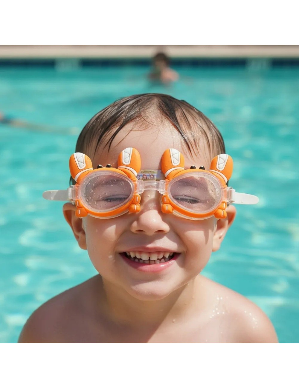 Gafas De Natacion Infantil Para Niños Unisex Figura Cangrejo Naranja