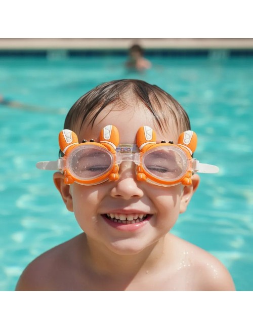Gafas De Natacion Infantil Para Niños Unisex Figura Cangrejo Naranja
