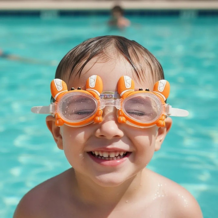 Gafas De Natacion Infantil Para Niños Unisex Figura Cangrejo Naranja