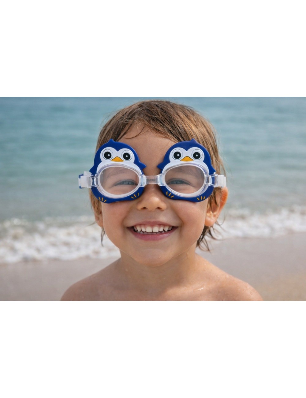 Gafas De Natacion Infantil Para Niños Unisex Figura Pinguino Azul