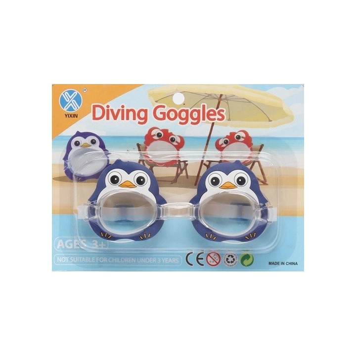 Gafas De Natacion Infantil Para Niños Unisex Figura Pinguino Azul