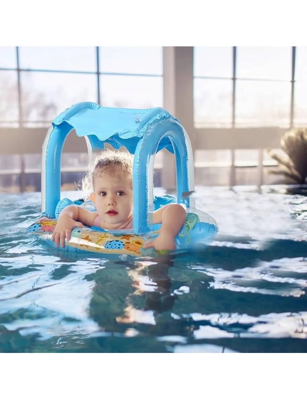 Flotador Infantil Con Techo Protector Solar Para Piscina