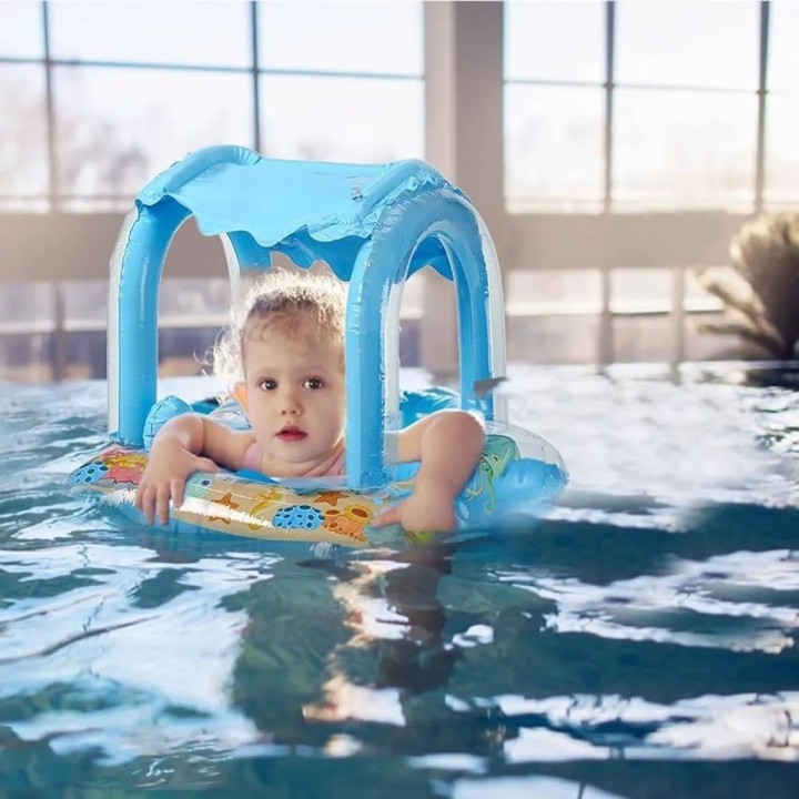 Flotador Infantil Con Techo Protector Solar Para Piscina