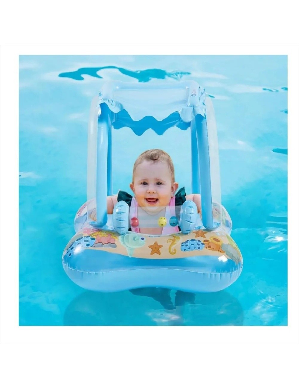 Flotador Infantil Con Techo Protector Solar Para Piscina