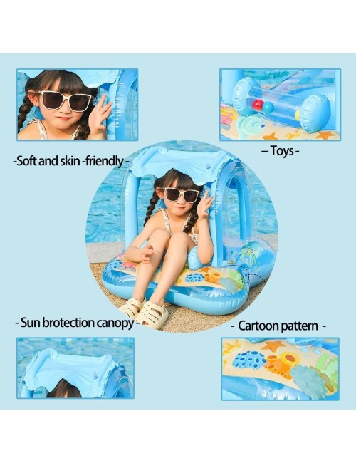 Flotador Infantil Con Techo Protector Solar Para Piscina