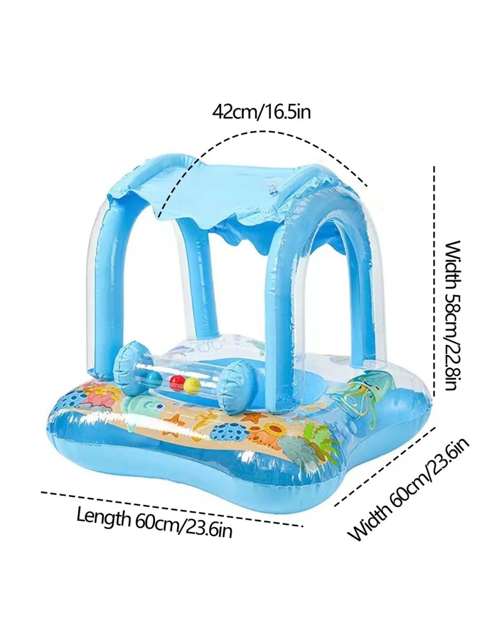 Flotador Infantil Con Techo Protector Solar Para Piscina