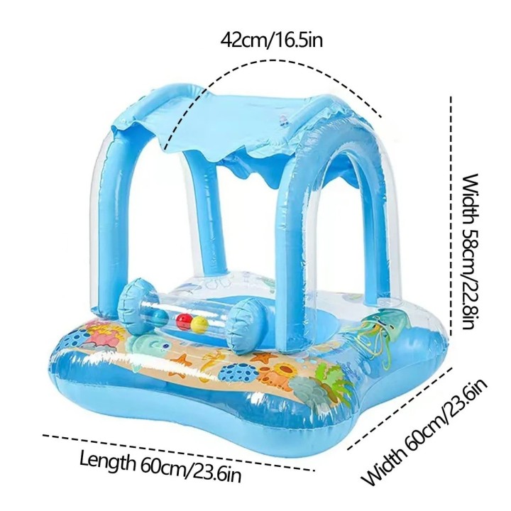Flotador Infantil Con Techo Protector Solar Para Piscina