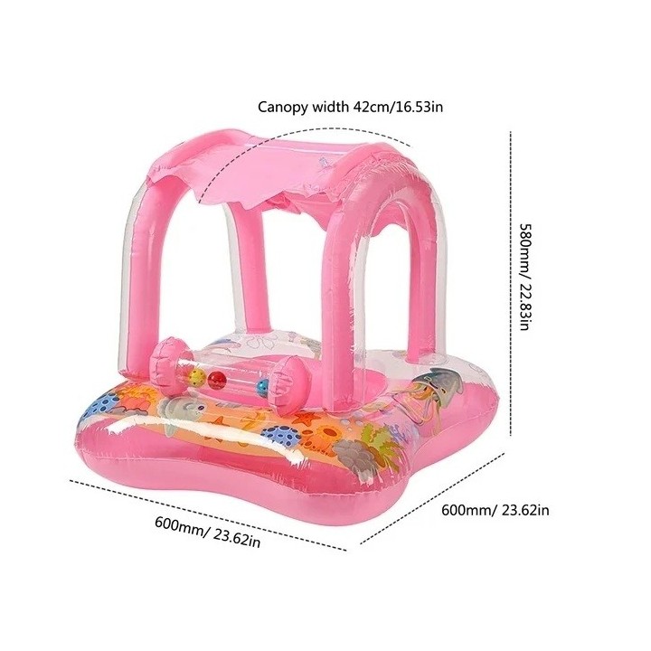Flotador Infantil Con Techo Protector Solar Para Piscina