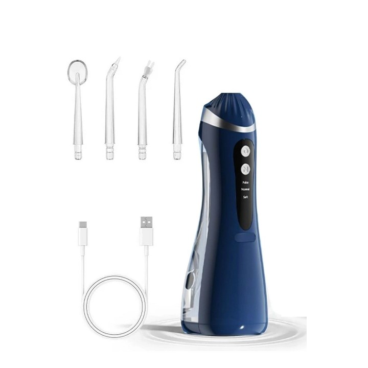Irrigador Dental Portátil Recargable Ipx7 + 4 Boquillas Usb 3.7