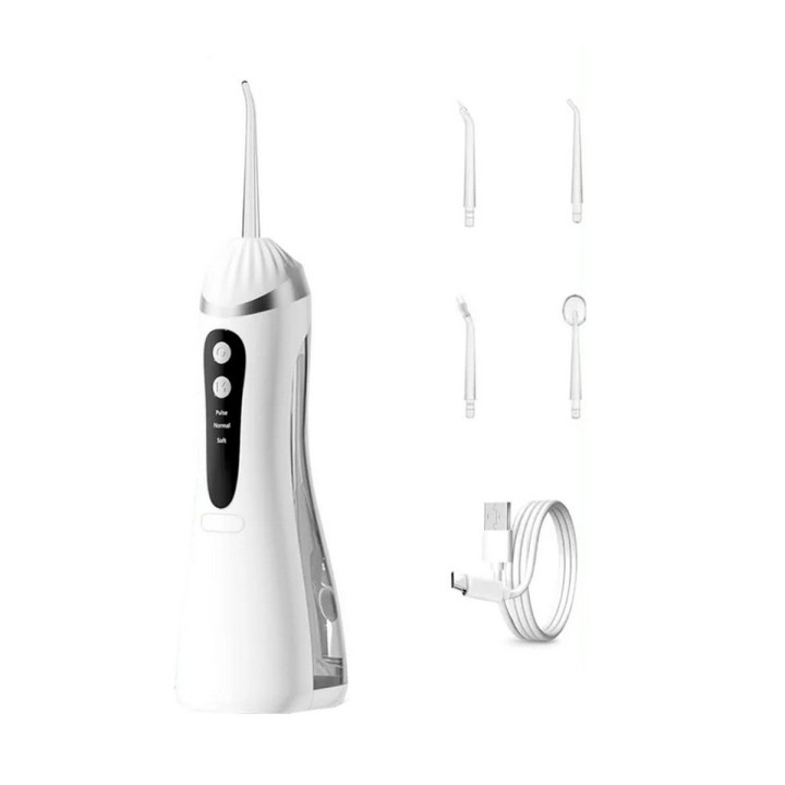 Irrigador Dental Portátil Recargable Ipx7 + 4 Boquillas Usb 3.7
