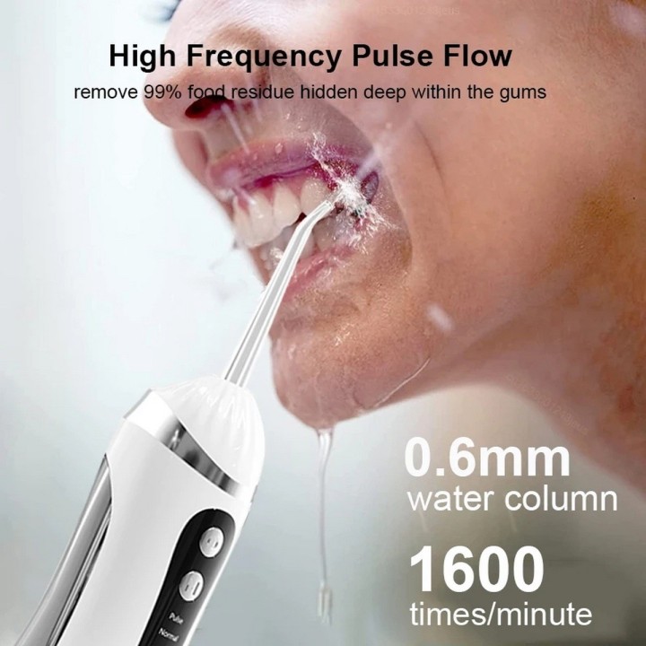 Irrigador Dental Portátil Recargable Ipx7 + 4 Boquillas Usb 3.7
