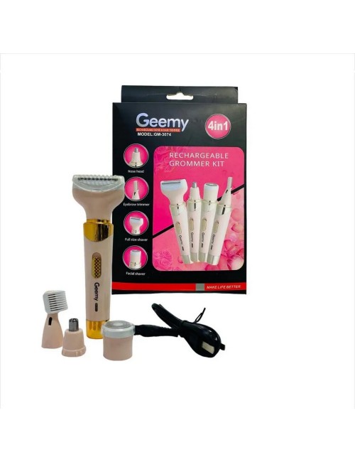 Depiladora Eléctrica Recargable 4 En 1 Geemy Gm-3074 Rosa Pálido