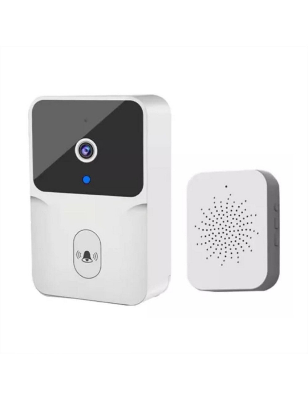Timbre Inteligente Wifi Recargable Con Cámara Inalambrico Blanco Dc5v 2a