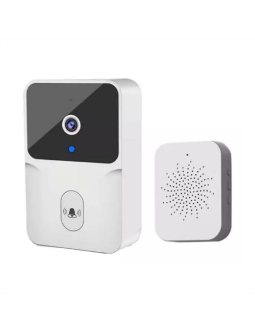 Timbre Inteligente Wifi Recargable Con Cámara Inalambrico Blanco Dc5v 2a