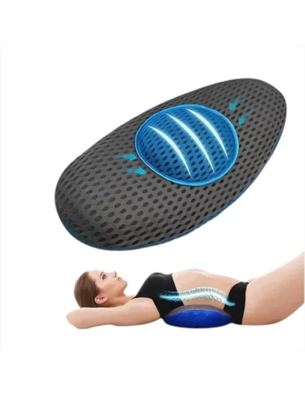 Almohada Ortopedica Espuma Viscoelastica Soporte Lumbar Gris Oscuro