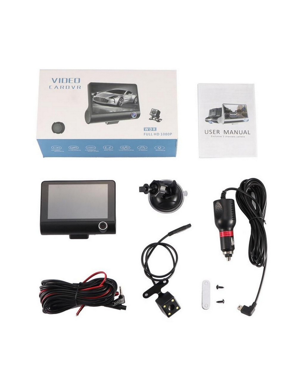 Cámara Dvr Para Carro Full Hd 1080p Con Cámara Trasera Dual